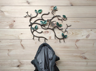 Handmade Forged Iron Coat Rack: Dragonfly Hallway Hanger