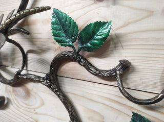 Handmade Forged Iron Coat Rack: Dragonfly Hallway Hanger