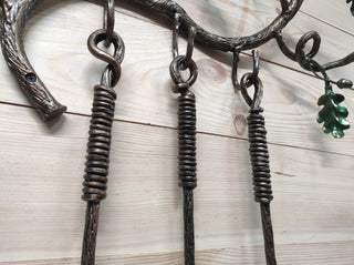 Hand Forged Fireplace Tools Set: Poker, Shovel, Broom