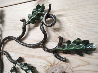 Handmade Forged Iron Coat Rack: Acorn Hallway Hanger