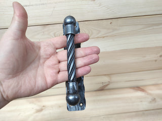 Hand Forged Iron Door Handle: Rustic Barn Door Decor
