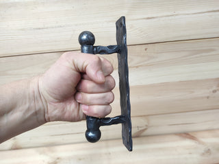 Hand Forged Iron Door Handle: Rustic Barn Door Decor