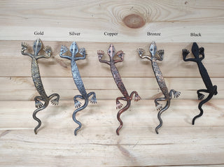 Hand Forged Lizard Door Handle: Metal Barn Door Pull