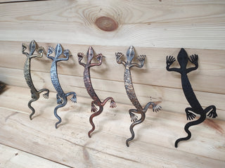 Hand Forged Lizard Door Handle: Metal Barn Door Pull