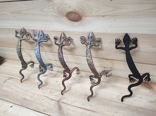 Lizard door handle, door pull, metal handle, barn door handle, hand forged handle