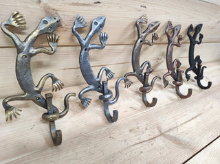 Handmade Forged Lizard Wall Hook: Metal Clothes Hook
