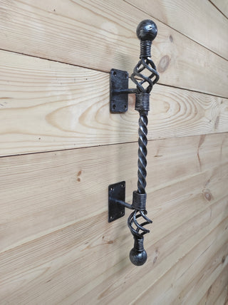 Hand Forged Wrought Iron Door Handle: Barn Door Decor
