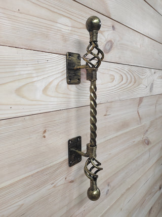 Hand Forged Wrought Iron Door Handle: Rustic Barn Decor