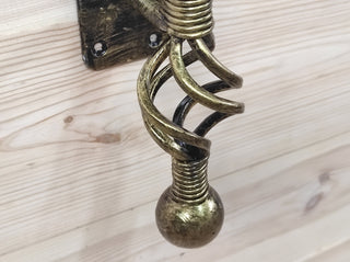 Hand Forged Wrought Iron Door Handle: Rustic Barn Decor