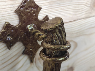 Hand Forged Barn Door Handle: Rustic Bronze Metal Hardware