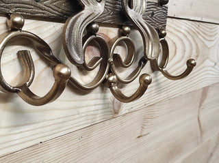 Handmade Forged Iron Coat Rack - Hallway Hanger with 3 Hooks