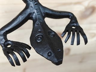 Hand Forged Lizard Door Handle: Metal Barn Door Pull