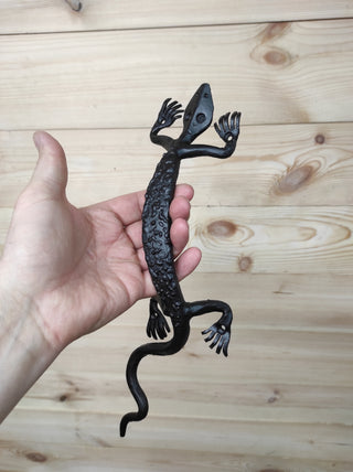 Hand Forged Lizard Door Handle: Metal Barn Door Pull