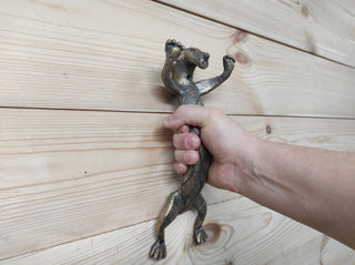 The door handle dog, barn door handle, door handle, metal handle, hand forged handle