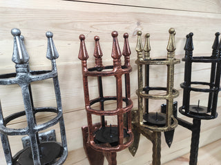 Hand Forged Metal Wall Candle Holder: Medieval Torch Sconce