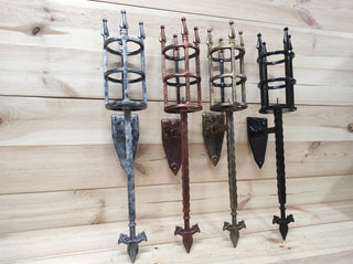 Hand Forged Metal Wall Candle Holder: Medieval Torch Sconce