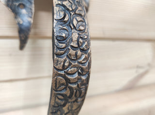 Hand Forged Dragon Door Handle: Wrought Iron Metal Decor