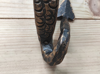 Hand Forged Dragon Door Handle: Wrought Iron Metal Decor