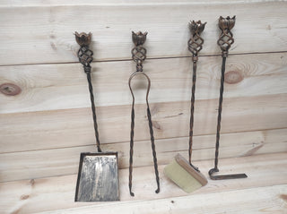 Forged fireplace tools set, Fireplace poker, Fireplace Tongs, Shovel, Broom, Hand Forged, Fireplace Gift, Fireplace