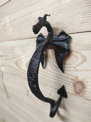 Hand Forged Dragon Door Handle: Barn Door Hardware