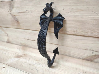 Door handle, barn door handle, dragon, front door decor, wrought iron, door pull