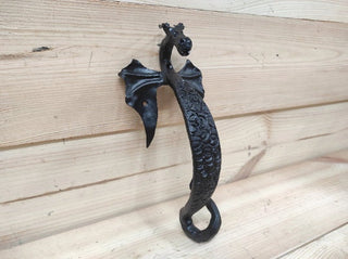 Wrought Iron Dragon Door Handle: Hand Forged Front Door Decor