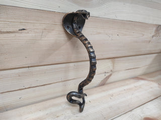 Hand Forged Cobra Door Handle: Metal Barn Door Pull