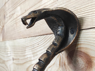 Hand Forged Cobra Door Handle: Metal Barn Door Pull