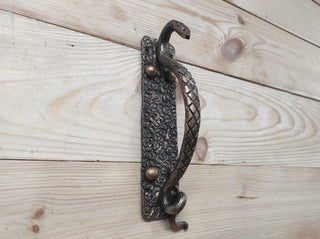 Hand Forged Snake Door Handle: Metal Barn Door Pull