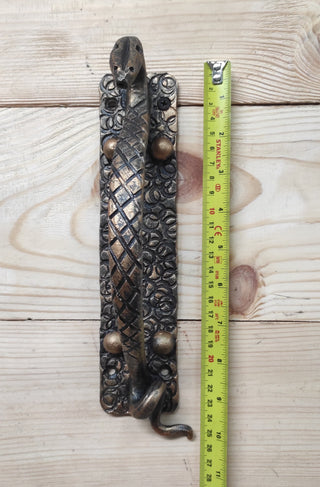 Hand Forged Snake Door Handle: Metal Barn Door Pull
