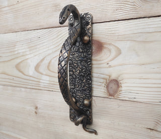 Hand Forged Snake Door Handle: Metal Barn Door Pull