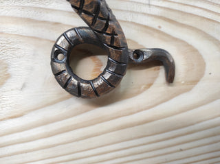 Hand Forged Snake Door Handle: Metal Barn Door Pull