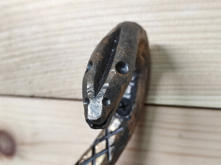 Hand Forged Snake Door Handle: Metal Barn Door Pull