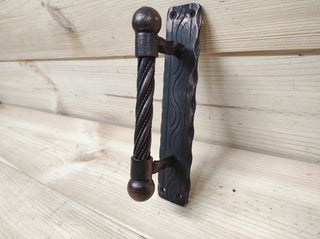 Hand Forged Iron Door Handle: Rustic Barn Door Decor