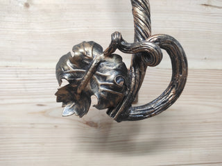 Hand Forged Wrought Iron Door Handle: Branch Design