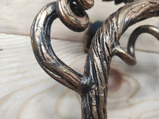 Hand Forged Wrought Iron Door Handle: Branch Design