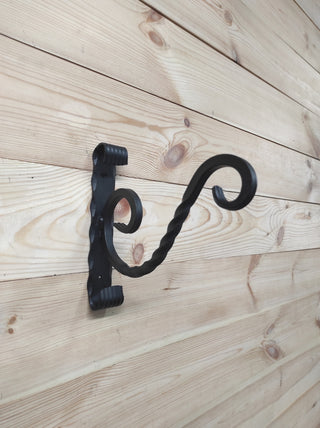 Black Plant Hanger Hook: Handmade Metal Wall Bracket