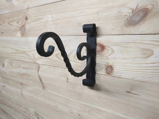 Black Plant Hanger Hook: Handmade Metal Wall Bracket