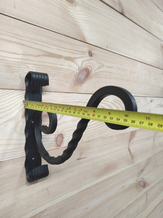 Black Plant Hanger Hook: Handmade Metal Wall Bracket