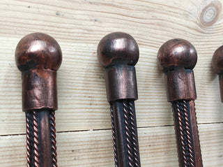 Hand Forged Kebab Skewers - Iron Grill Utensils, Camping Cookware - Set of 6