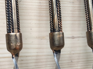 Hand Forged Kebab Skewers: Grilling Tool Set of 6
