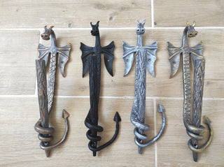 Dragon door handle, door handle, metal handle, barn door handle, hand forged handle