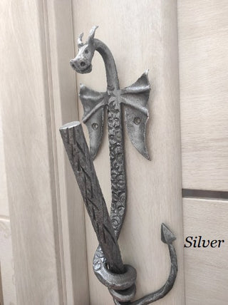 Dragon door handle, door handle, metal handle, barn door handle, hand forged handle