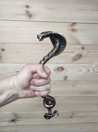 Hand Forged Cobra Door Handle: Metal Barn Door Pull