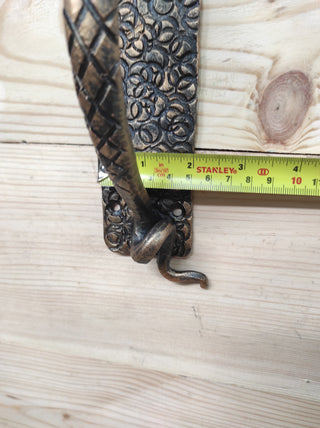 Hand Forged Snake Door Handle: Metal Barn Door Pull