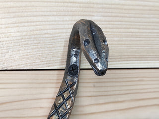 Hand Forged Snake Door Handle: Metal Barn Door Pull