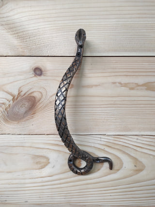 Hand Forged Snake Door Handle: Metal Barn Door Pull