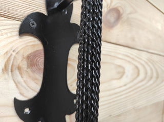 Hand Forged Iron Door Handle: Black Metal Barn Door Pull