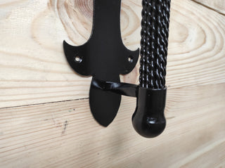 Hand Forged Iron Door Handle: Black Metal Barn Door Pull