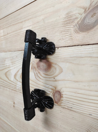 Hand Forged Iron Door Handle: Black Metal Barn Door Pull